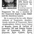 David Ashlock Obituary - 1996