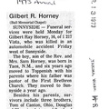 Gilbert Horney Obituary - 1973