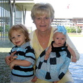 Sherry (Bowles) Dahlin ('76) with her 2 grandchildren: Ainsley Kate-5 mos & Isaiah-2-1/2 - Oct 2008