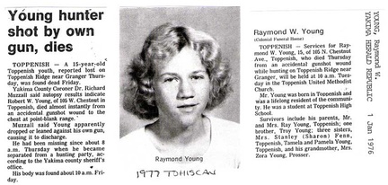 Raymond Young Obit - 1976