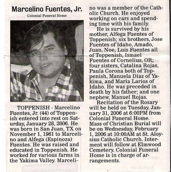 Marcelino Fuentes, Jr - circa Class of 1980