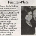 Francisca Fuentes engagement announcement - Jan 2009. Class year unknown