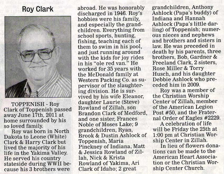 Roy Clark obituary - June 2011