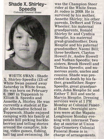 Shade X. Shirley-Speedis obituary - June 2010