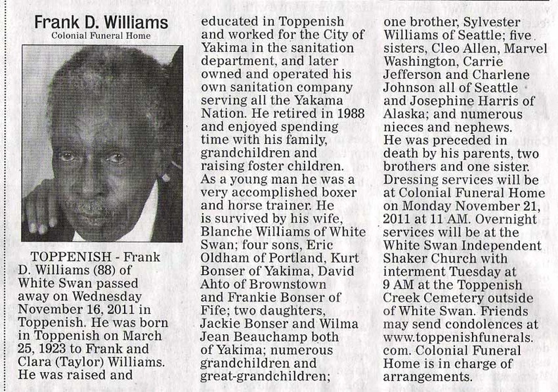 Frank Williams obituary - November 2011