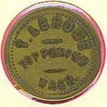 T. Leroue brass trade token