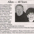 Dave & Saundra Allen - 40th Wedding Anniversary - 2010 - former Toppenish teachers