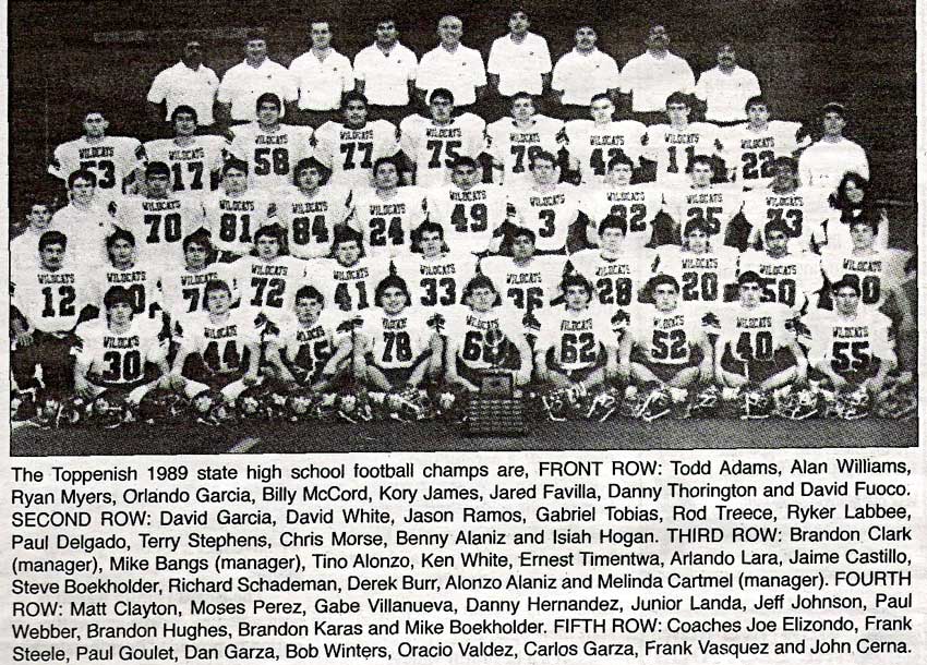 1989 Football team - STATE CHAMPS!