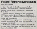 Football Reunion - Bob Winters Field dedication article - Sept 2009