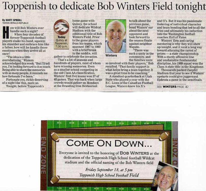 Bob Winters article - Sept 18, 2009 - B