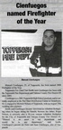 Manuel Cienfuegos ('01) - Toppenish 2008 Firefighter of the Year Award - Jan 2009