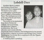 Engagement announcement - Zach Dorr ('04) &amp; Heather Lobdell (Toppenish teacher &amp; coach)