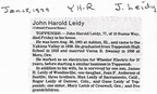 John Leidy Obituary