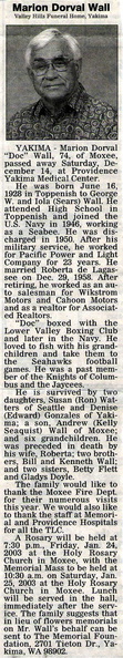Marion Wall obit - 2003