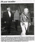 Sid Morrison ('50) - Awarded 50 Year Pin - Buena Grange - Dec 2008