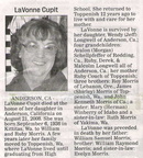 LaVonne (Morris) Cupit obituary - Sept 2008 - Class of 1954