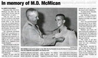 In Memory of M.D. McMican article - Jan 2011 - Class of 1958