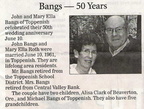 John &amp; Mary Ella Roth Bangs - 50 Anniversary