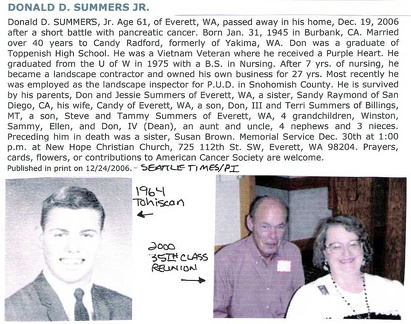 Don Summers Obit - Dec 2006