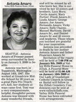 Antonia Amaro ('66) obituary - Jan. 2009