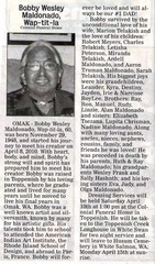 Bobby Maldonado obituary - April 2010 - Class of 1968