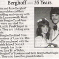 Monte & Jane Fowler Berghoff (1969) - 35th Anniversary announcement - Nov 2009