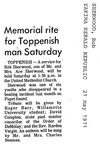 Rob Sherwood Death notice 1971