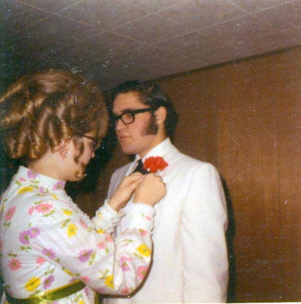 Cheryl Purchase and Greg Coles, getting ready to go to the Tolo.