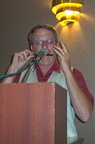 Rod Muffet playing a song on his teeth with a pencil during the reunion - 2006