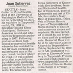 Juan Gutierrez obituary - Sept 2010 - Class of 1977