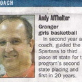 Andy Affholter ('80)- April 2008 - Nominated for Yakima Area Winter Athlete of the Year Coach Award