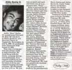 Abilio &quot;Hoss&quot; Rocha III obituary - Feb 2012 - Class of 1985