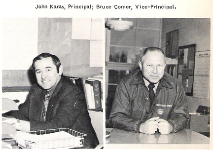 1977 Jr. High Principal- Mr. Karas, Vice Principal-Mr. Comer