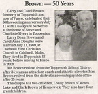 Larry &amp; Carol Brown - 50th Anniversary - July 2009