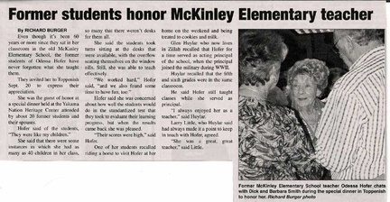 Odessa Hofer - 2007 - former McKinley teacher &amp; principal