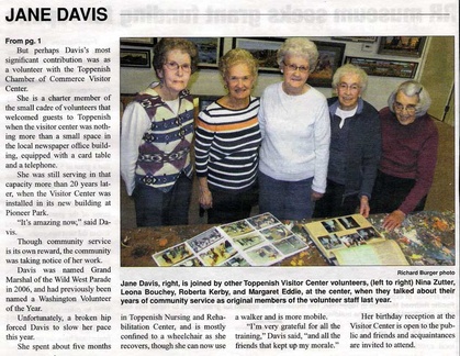 Jane Davis 90th birthday celebration article - June 2010 - former Toppenish teacher - Part 2