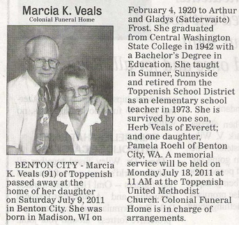 Marcia Veals obituary