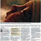 Michael &amp; Lisa Bangs (both Toppenish school personnel) - New Year's Day baby article