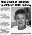 Ruby Couch - 100th birthday - 2008 - Former Toppenish school district personnel