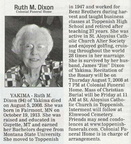 Mrs. Ruth Dixon obituary - Aug 2008 - former Top-Hi teacher