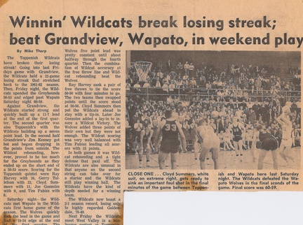 1963.1213 and 14 Wildcast sweep the weekend for two in a row   Toppenish Paper Article by Mike Thorp Class of 1964 Student