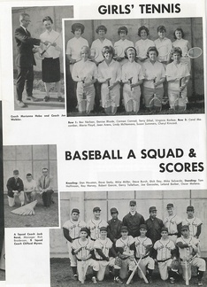 1964.05  Page 04 The Toppenish Annual presented to the Class of 1964 year High School Tennis Girls and Baseball Page
