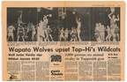 1965.0123 Sports Page for Wapato Toppenish Basketball Game in Toppenish with 2,800 people in attendance Top Section