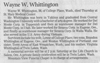 Wayne Whittington obituary