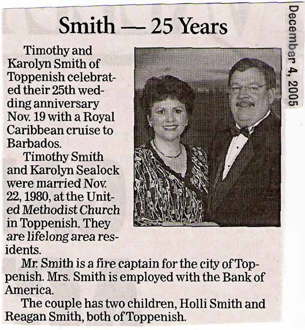 Tim Smith - '78  &amp; Karolyn (Sealock) Smith - '80